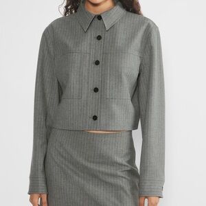Aritzia Wilfred color H Dark Grey/Coal Gre Little Cropped Jacket